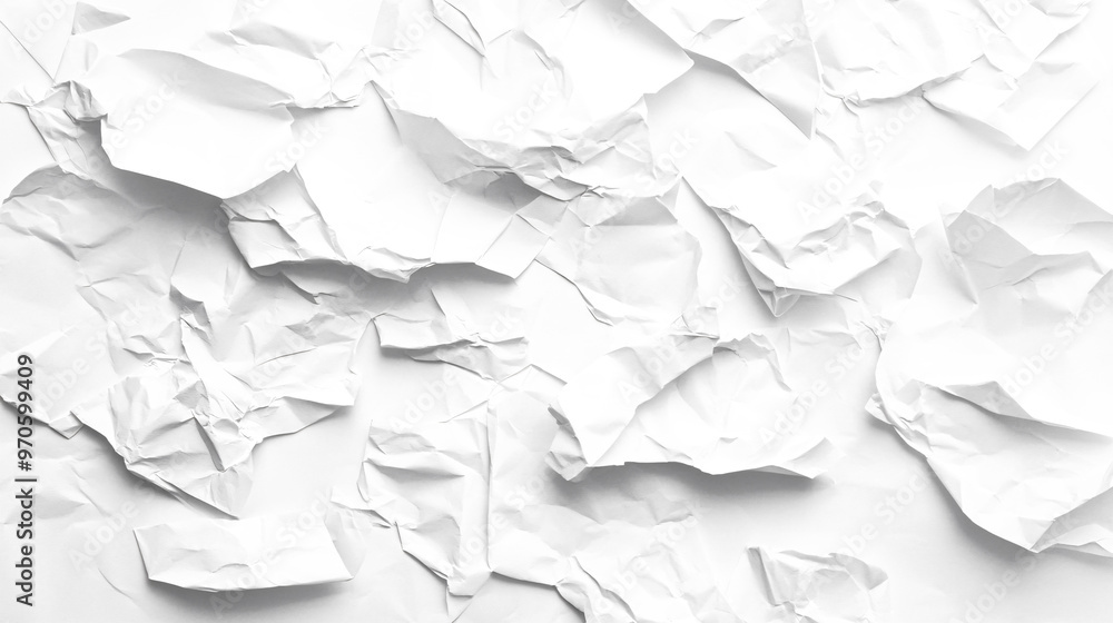 Fototapeta premium white crumpled paper on texture white and transparent background PNG