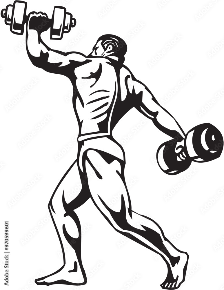 Fototapeta premium Bodybuilding and Powerlifting - vector.
