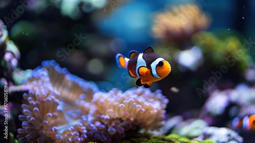 Clown Fish Swimming in Aquariumt