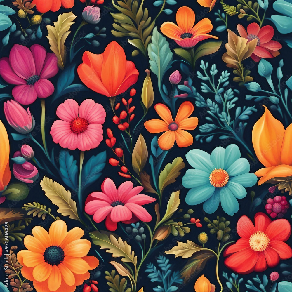 colorful flower illustration background colorful flower illustration background