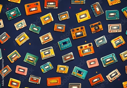 Colorful Audio Cassettes Pattern