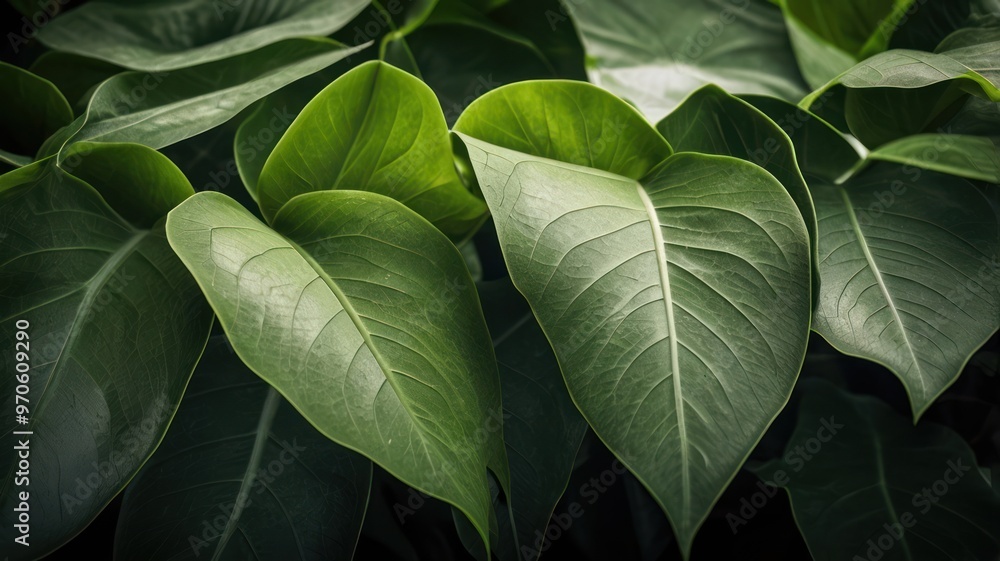 Green Lush Leaves Close Up Green Lush Leaves Close Up