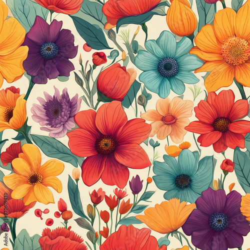 colorful flower illustration background