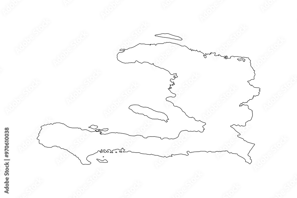 Haiti map outline and silhouette isolated on transparent background. Haiti map outline and silhouette isolated on transparent background.
