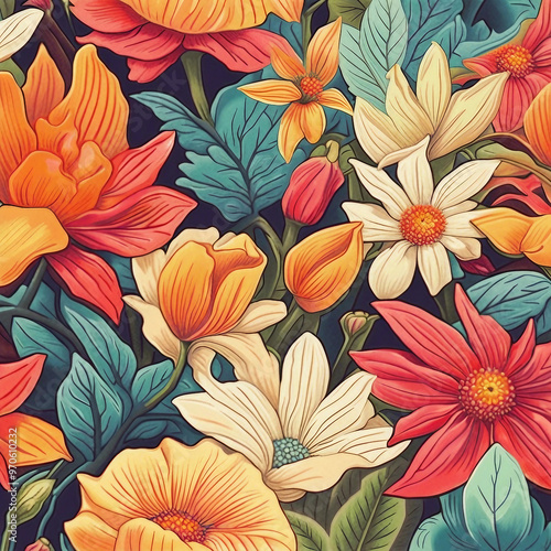 colorful flower illustration background