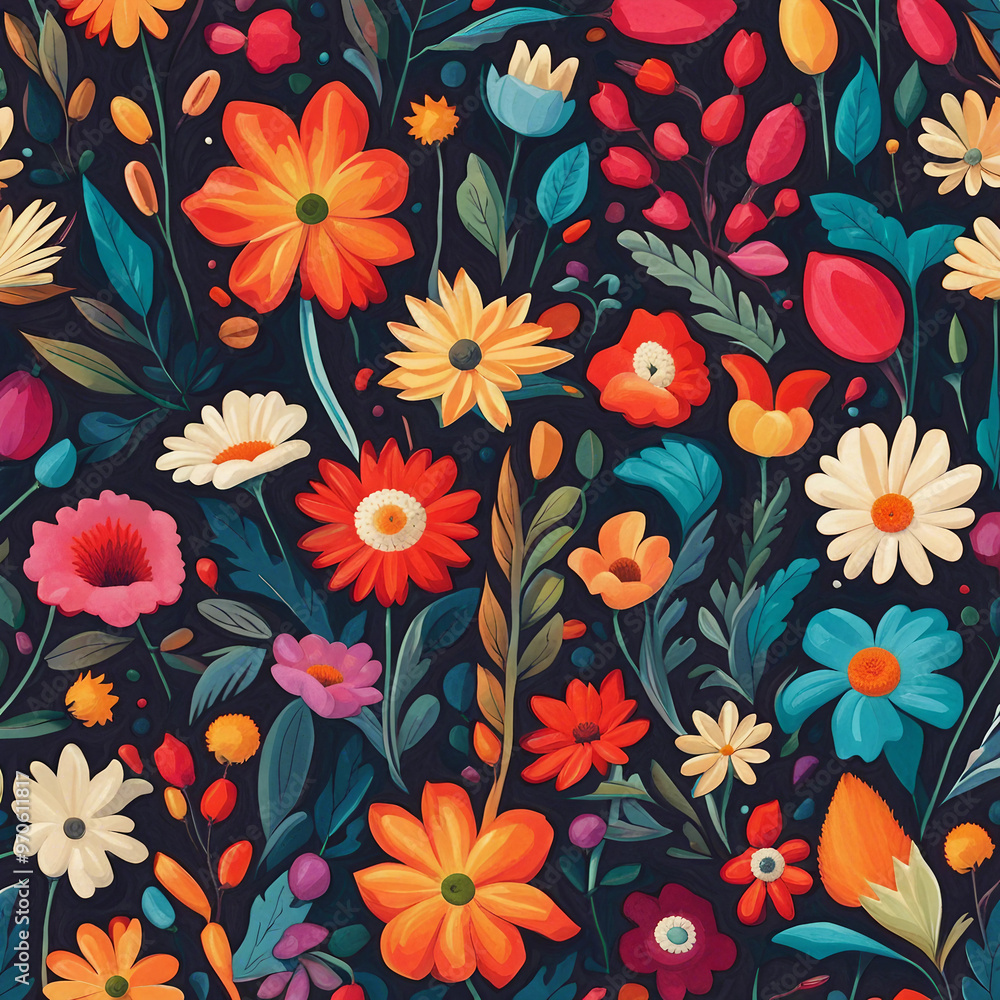 colorful flower illustration background colorful flower illustration background