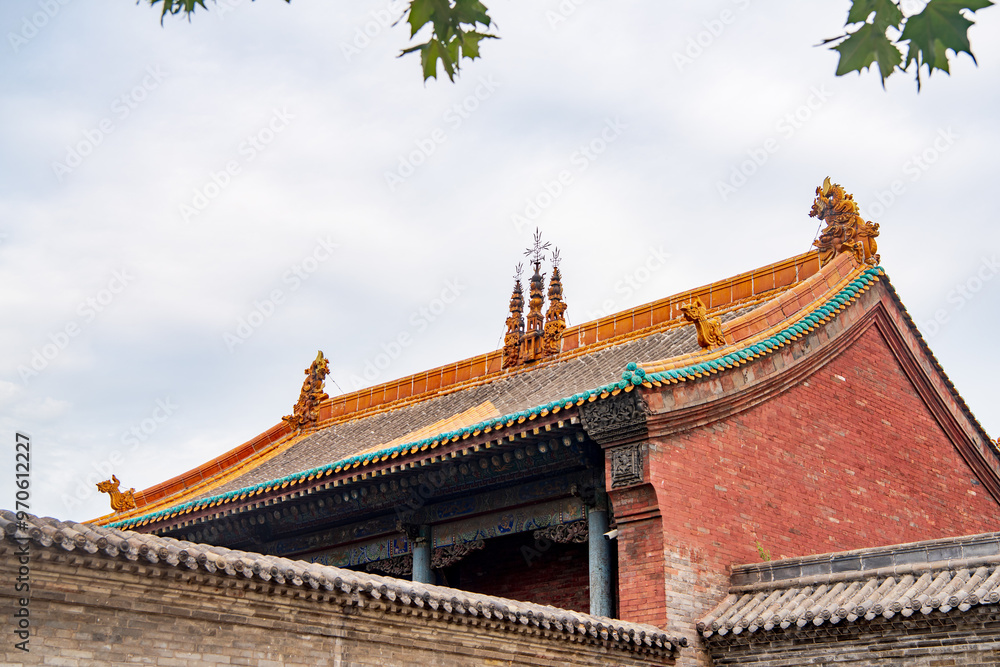 Ancient architecture of Houtu Temple in Jiexiu, Jincheng, Shanxi, China Ancient architecture of Houtu Temple in Jiexiu, Jincheng, Shanxi, China
