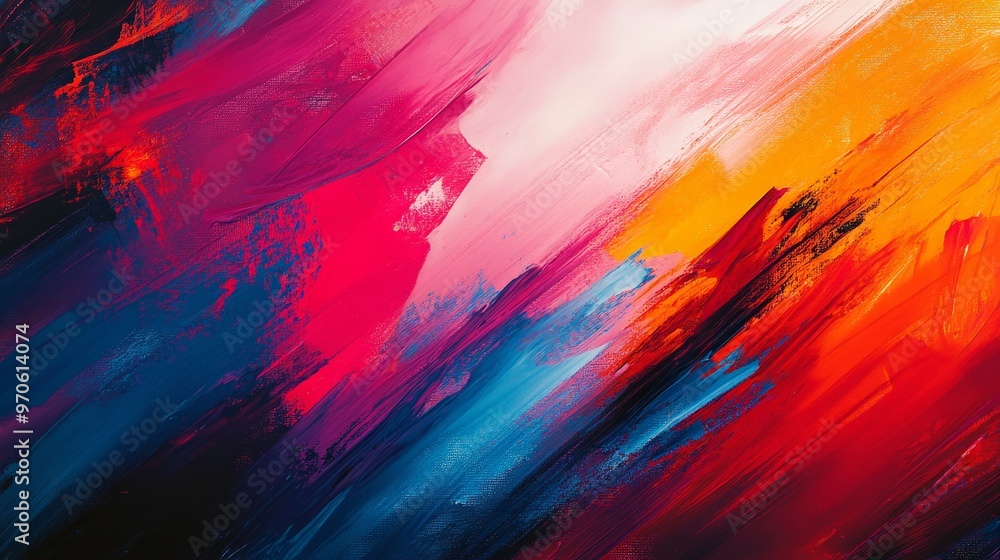 Imagine an abstract background with bold, vibrant brushstrokes and layered textures. The scene includes rich colors Imagine an abstract background with bold, vibrant brushstrokes and layered textures. The scene includes rich colors