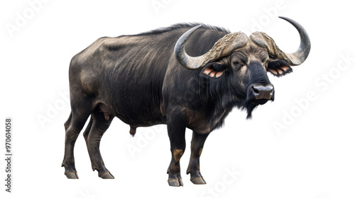 Wild African Buffalo Standing Isolated on a Transparent Background PNG