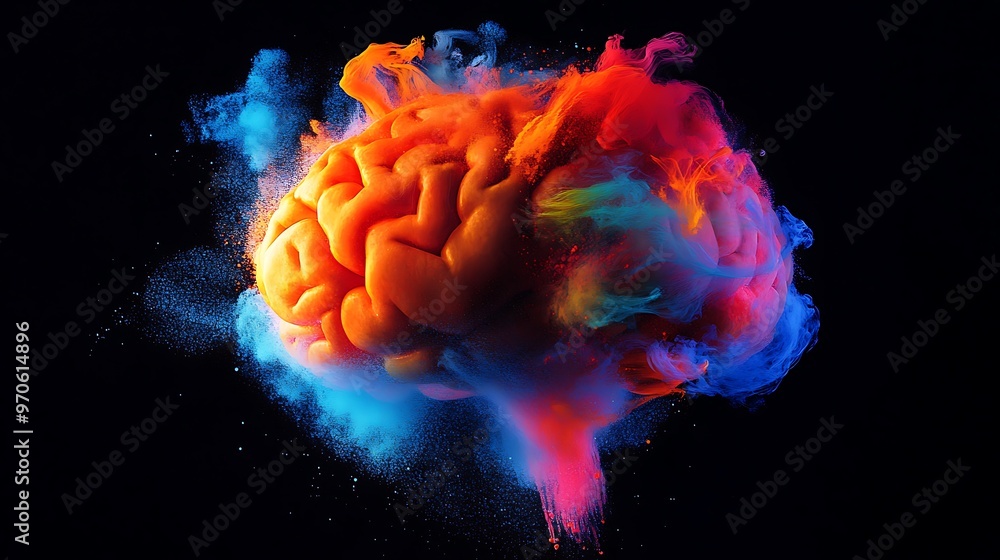 Fototapeta premium Abstract Brain Explosion of Color