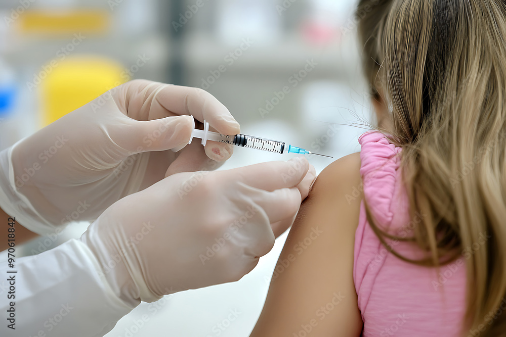 nurse's hand giving an injection to a child nurse's hand giving an injection to a child