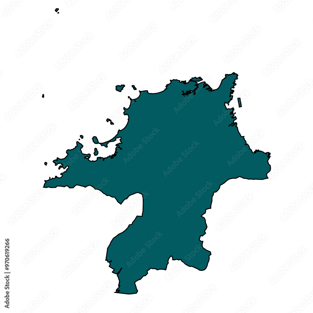 Fukuoka map silhouette isolated on transparent background. Fukuoka map silhouette isolated on transparent background.