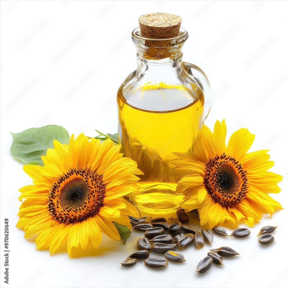 Sunflower Oil on white background Sunflower Oil on white background