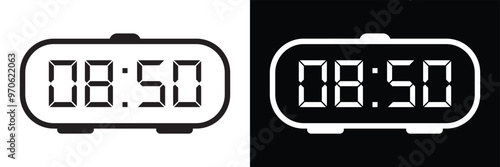 Digital Clock icon set. Vector Time and Clock icons set. Horizontal set of analog clock icon symbol .Circle arrow icon .Vector illustration in eps 10.