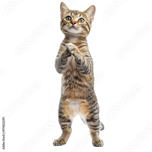 Amarican polydactyl cat isolated on transparent background. Generated ai photo