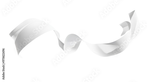 White Paper Sheet Flying, Falling, and Twisting Isolated on Transparent Background PNG photo