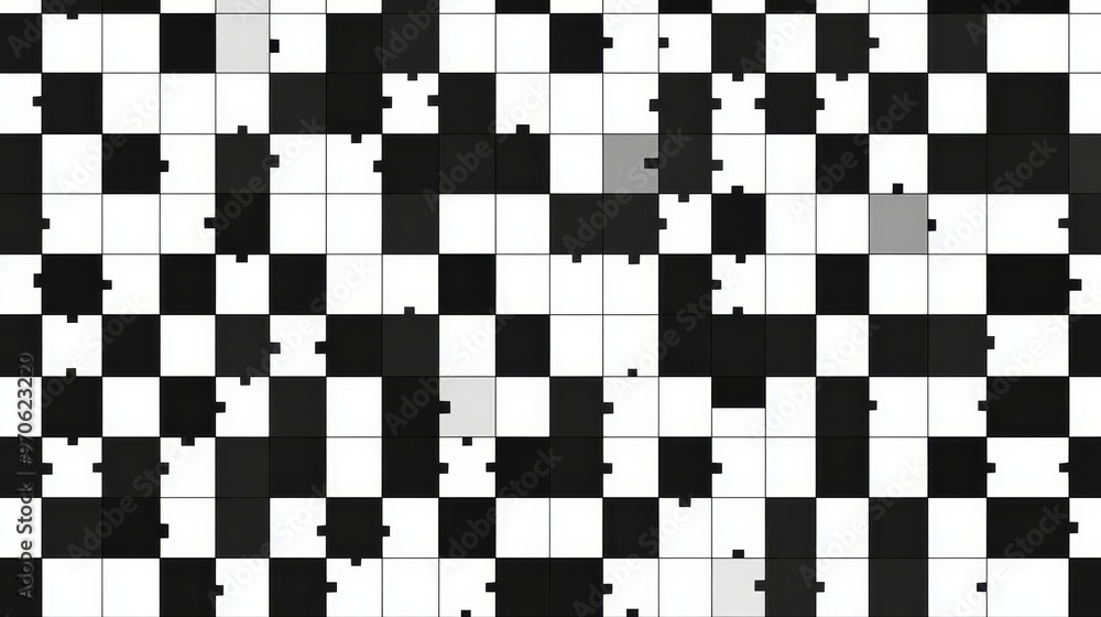 Fototapeta premium Abstract Black and White Checkerboard Pattern Seamless Texture