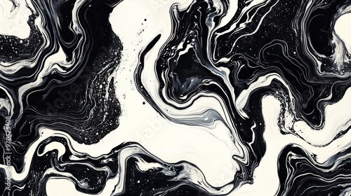 モノクロのマーブル模様