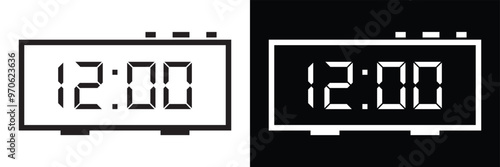 Digital Clock icon set. Vector Time and Clock icons set. Horizontal set of analog clock icon symbol .Circle arrow icon .Vector illustration in eps 10.
