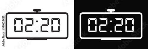Digital clock number set. Electronic figures. Digital alarm clock. set of red and green led digital clock number isolated on white and transparent background. Vector illustration in eps 10.