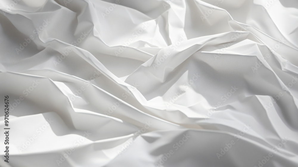 A close-up image of crumpled white fabric, creating a textured and soft appearance that conveys simplicity and elegance in design. A close-up image of crumpled white fabric, creating a textured and soft appearance that conveys simplicity and elegance in design.