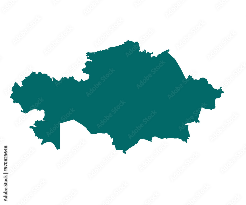 Kazakhstan Map outline and silhouette isolated on transparent background. Kazakhstan Map outline and silhouette isolated on transparent background.