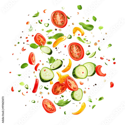 Wallpaper Mural Fresh vegetables scatter in vibrant colors, perfect for a healthy lifestyle, culinary inspiration, or farm-to-table concepts. Torontodigital.ca