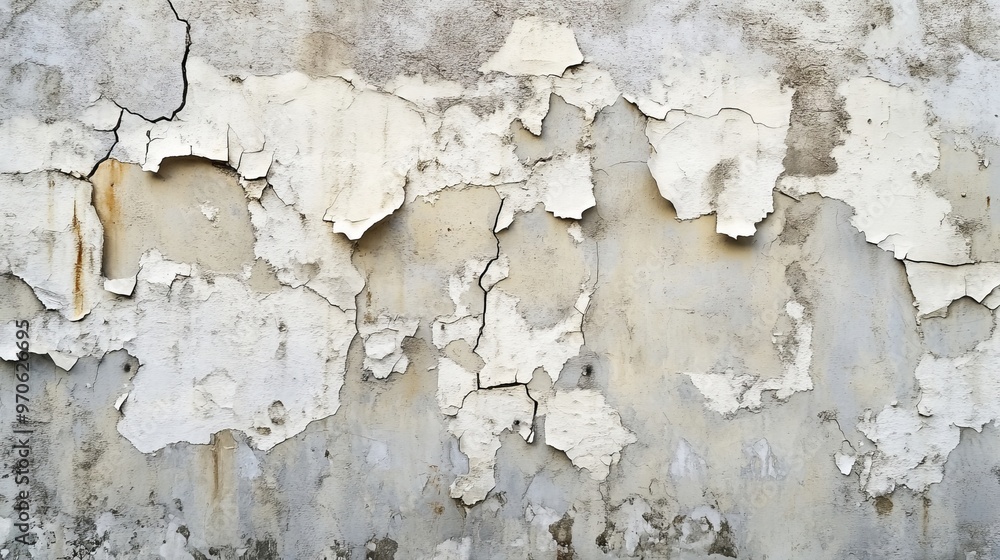 Obraz premium Old cracked plaster wall with peeling paint