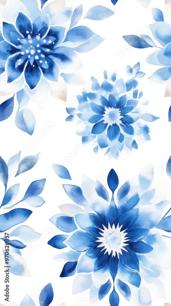 Blue boho mandala sun in a radiant design, rendered in watercolor style and seamlessly integrated on a white background. Blue boho mandala sun in a radiant design, rendered in watercolor style and seamlessly integrated on a white background.
