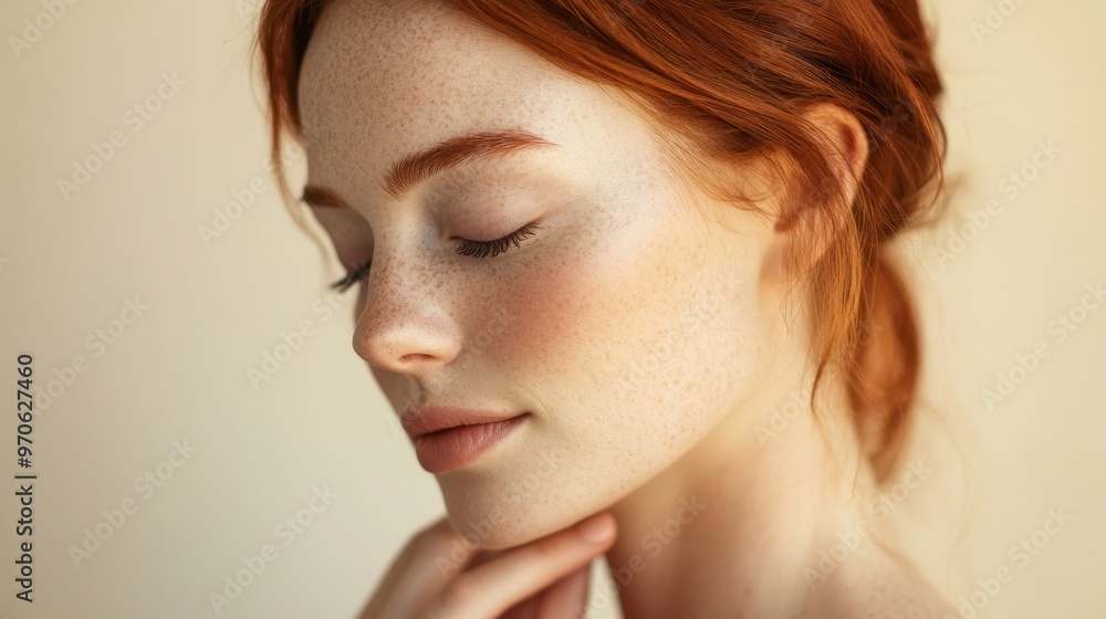 Fototapeta premium The Serene Redhead Beauty