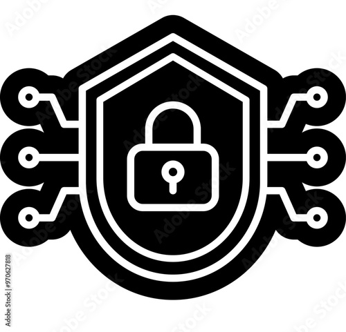 Encryption data icon, cyber security