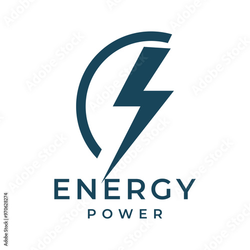 Energy Power Logo Symbol of Power and Energy Technology Vector Design Illustration