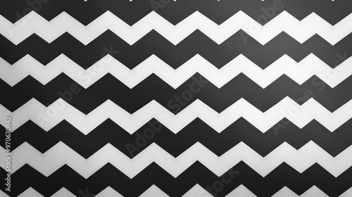 Abstract Black and White Chevron Pattern Background