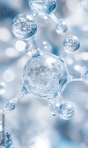 Wallpaper Mural Ultra-realistic 3D rendering of molecular structure Torontodigital.ca