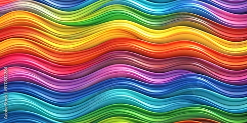 Vibrant and colorful repetitive wave patterns in various tones