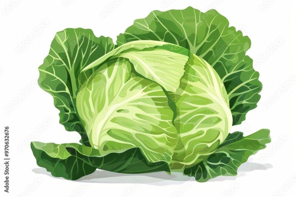Fototapeta premium A fresh Cabbage isolated on white