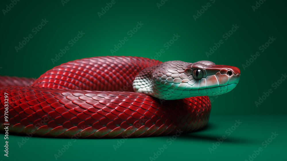 Fototapeta premium snake on a red background