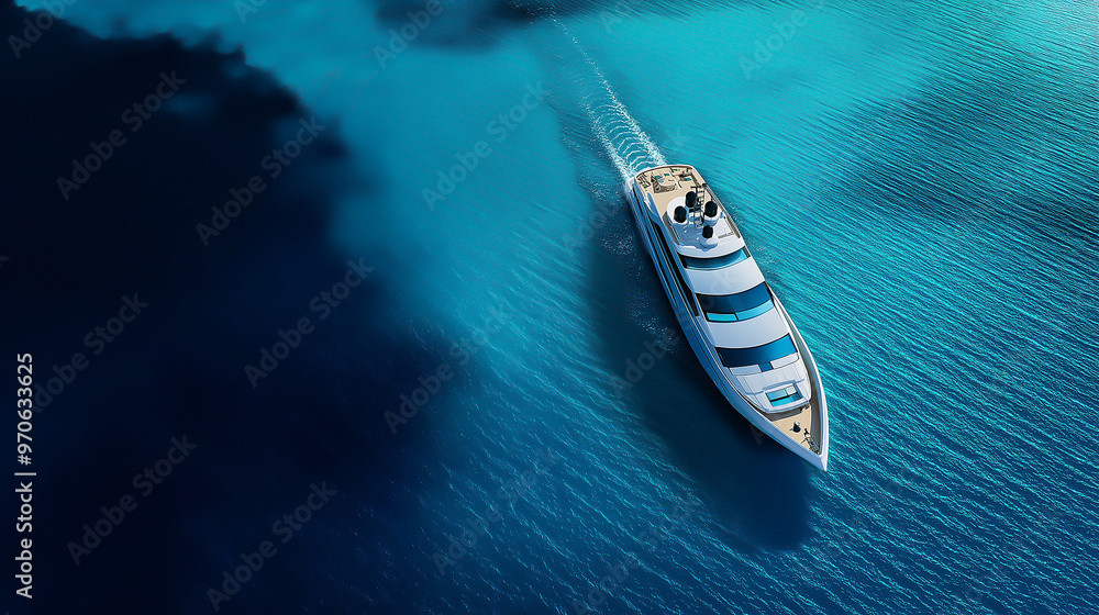 Majestic Yacht Gliding on Serene Oceanic Horizon Majestic Yacht Gliding on Serene Oceanic Horizon