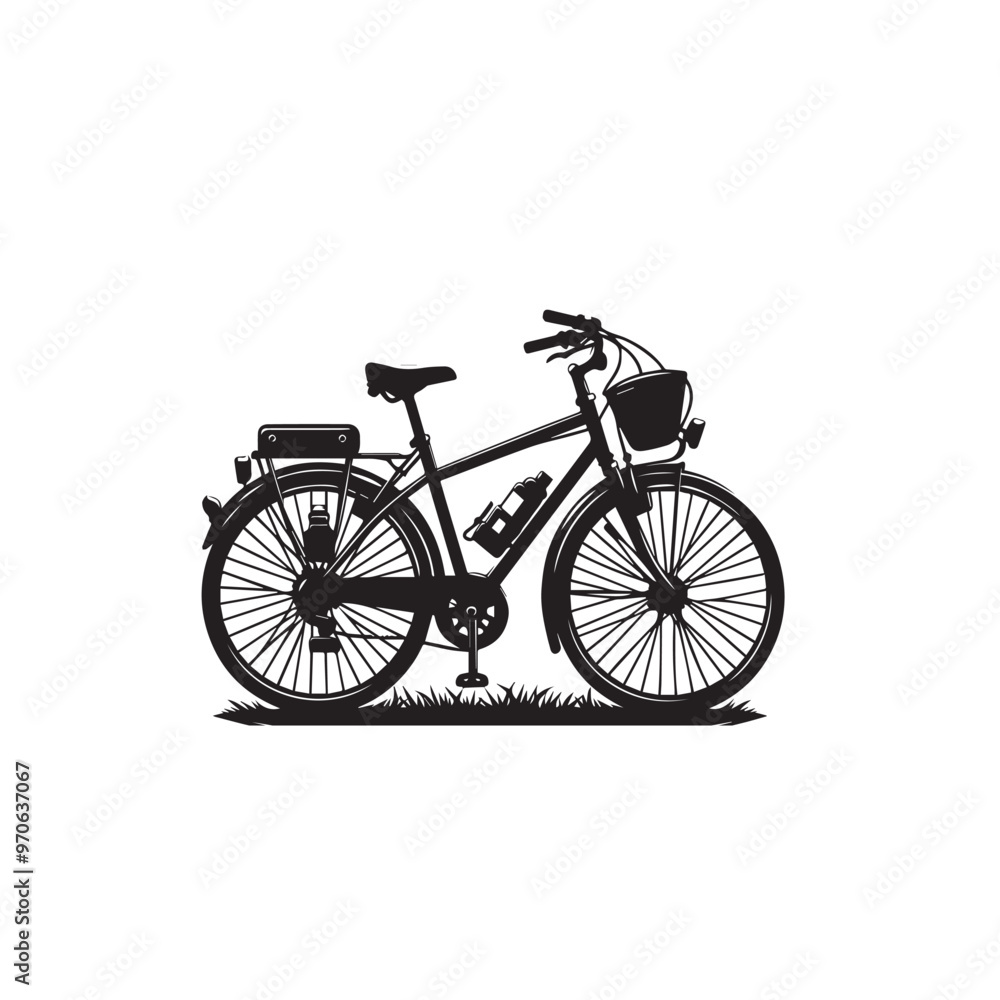 Fototapeta premium Bicycle silhouette. Bike vector logo. Bicycle illustration black and white.