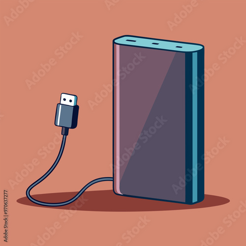 illustration of a compact, high-capacity power bank.