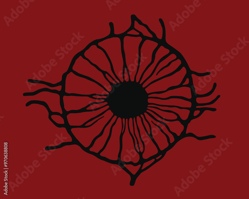 Contemporary spore parasite object silhouette
