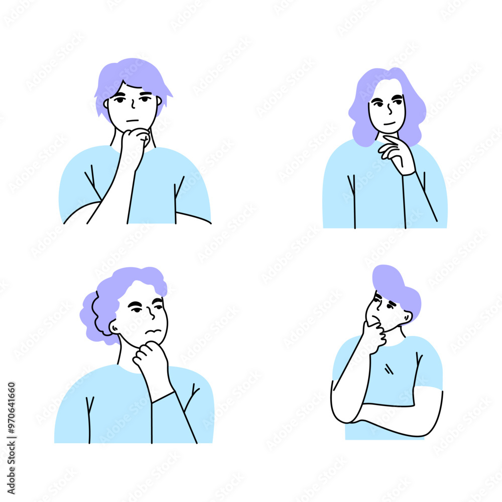 person is thinking vector flat illustration person is thinking vector flat illustration