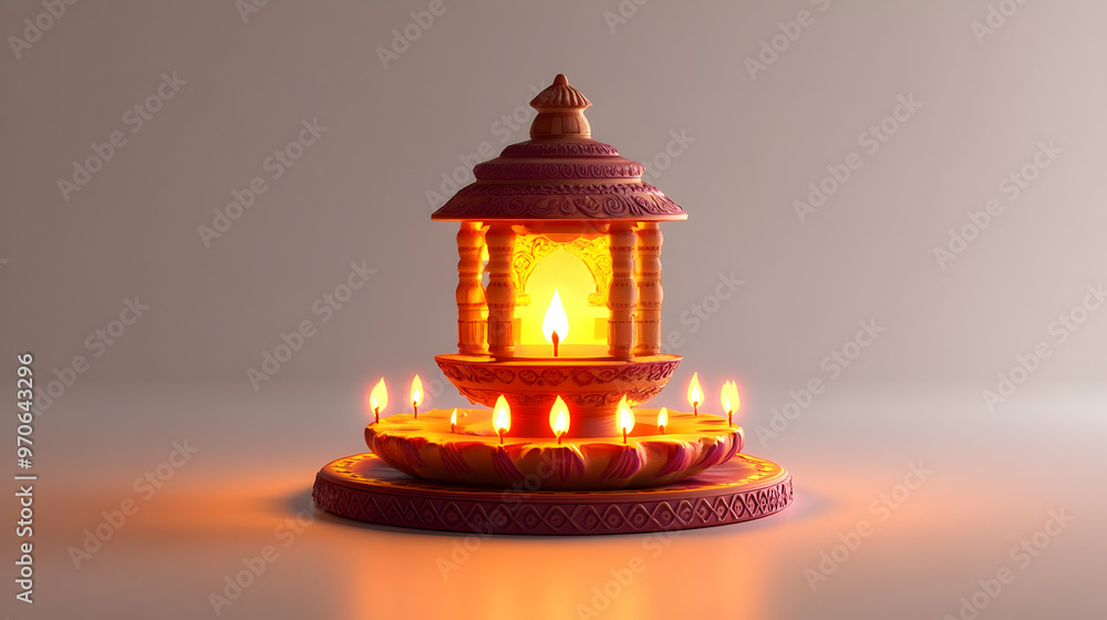 3D Diwali Lantern and Toran Icon with Glowing Edges Isolated on White Background - Abstract Vector Design Symbolizing Cultural Significance of Diwali 3D Diwali Lantern and Toran Icon with Glowing Edges Isolated on White Background - Abstract Vector Design Symbolizing Cultural Significance of Diwali