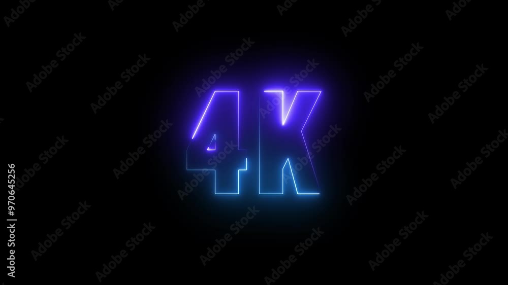 4k text neon icon 4k text neon icon