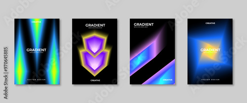Modern and minimalist gradient poster or cover design