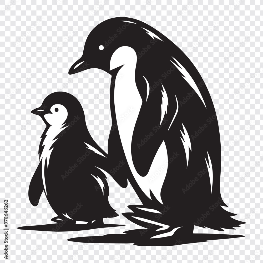 Obraz premium penguin vector icon isolated on transparent background.Cute penguin icon .vector illustration .