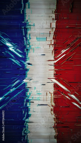 Vertical French flag digital art  photo