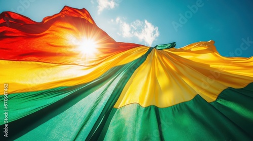 Lithuanian Flag Waving in the Wind