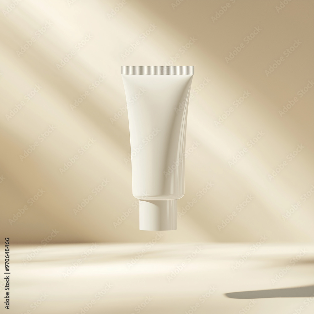 Mockup of a white cosmetic cream tube Mockup of a white cosmetic cream tube