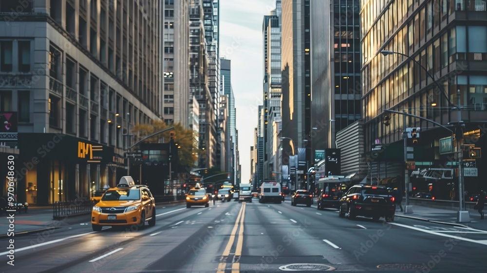 Fototapeta premium A high-rise cityscape showcasing the bustling financial district, representing growth, ambition,